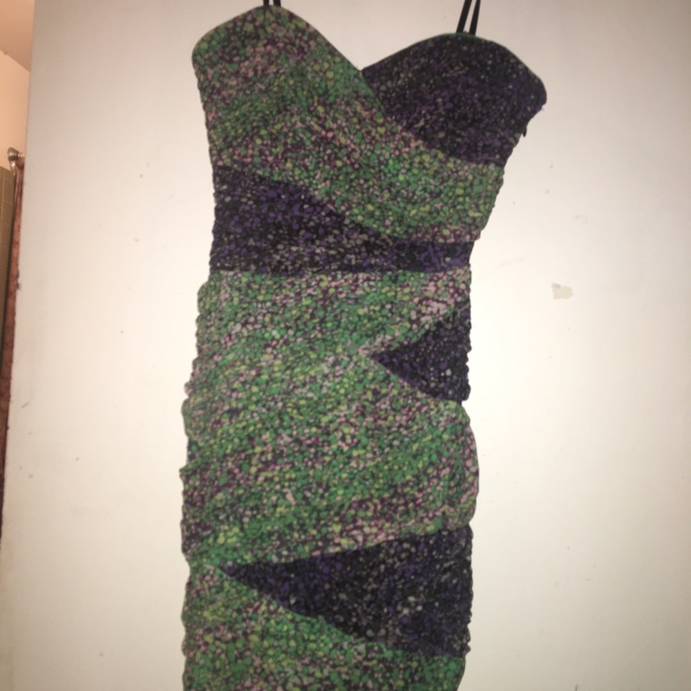 Bcbg floral mesh dress